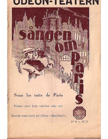 SOUS LES TOITS DE PARIS