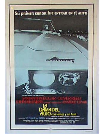 LA DAME DANS L'AUTO AVEC DES LUNETTES ETUN FUSIL